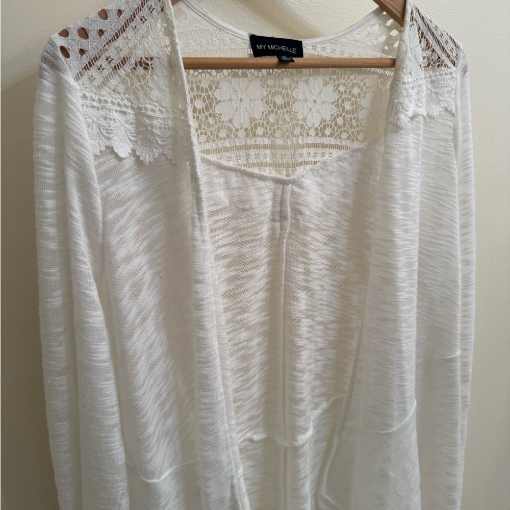 White Lacey Cardigan - Picture 9 of 9